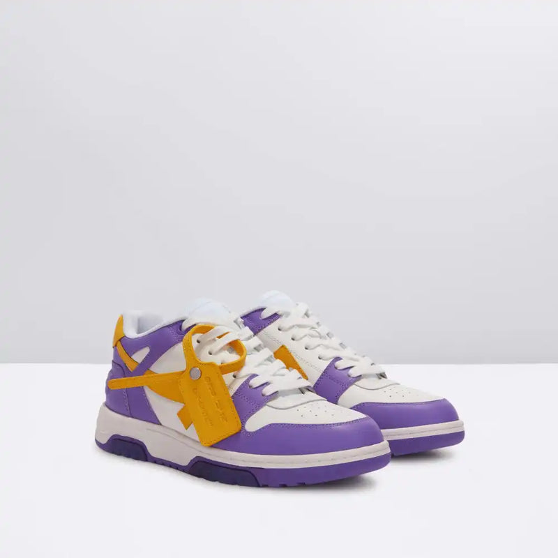 Off-White Out Of Office Calf Leather Violet Yellow - DRIP DOS ARTISTAS 