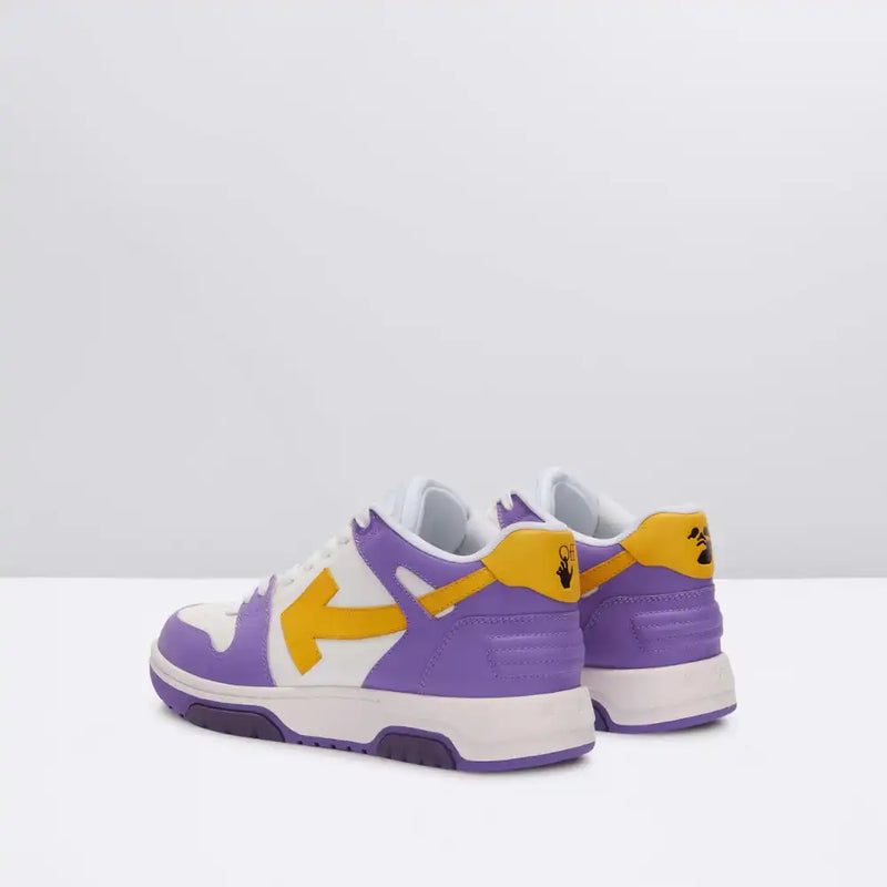 Off-White Out Of Office Calf Leather Violet Yellow - DRIP DOS ARTISTAS 